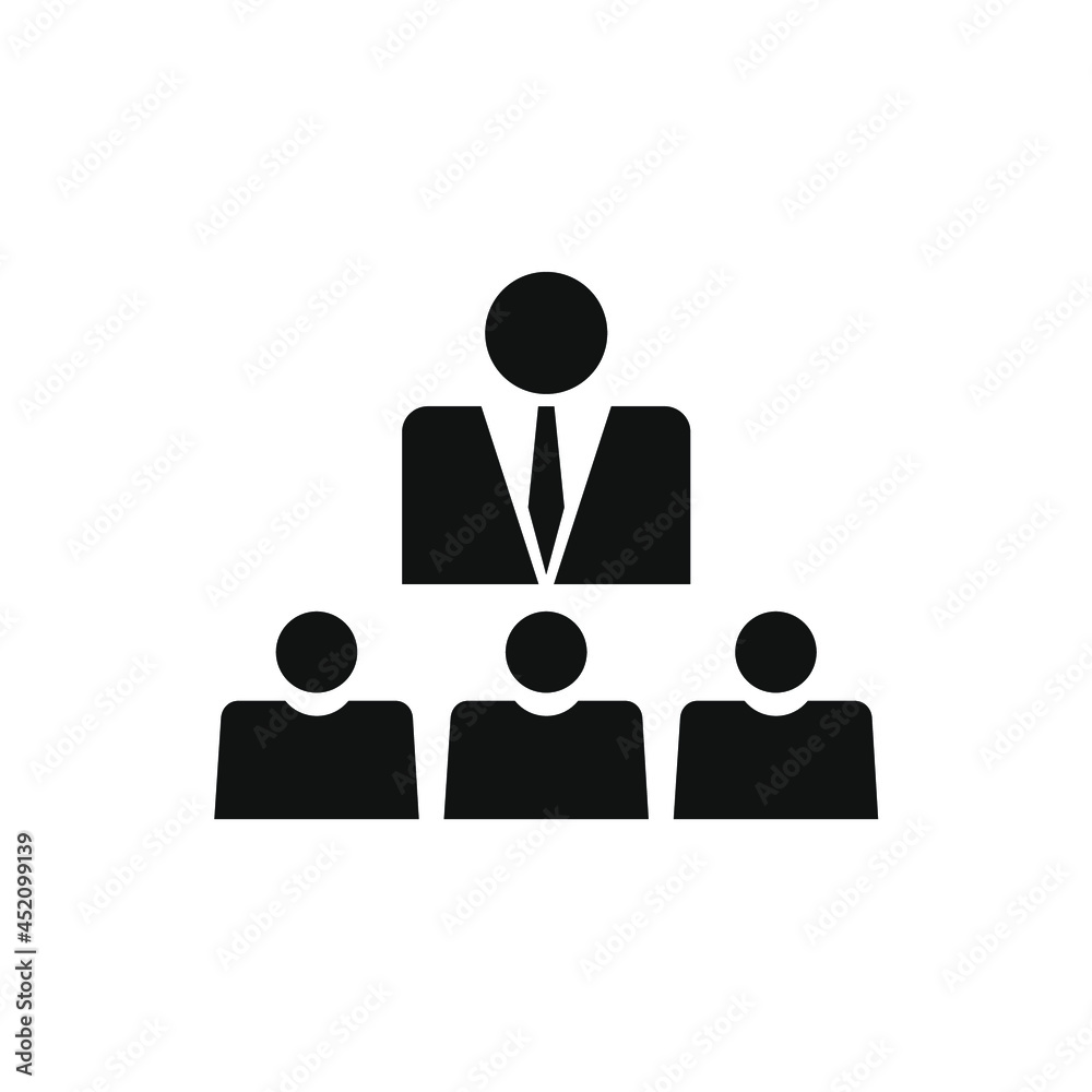icon of person wearing work suit and three others icon of person wearing work suit and three others