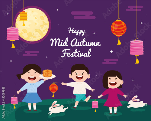 mid autumn night scene