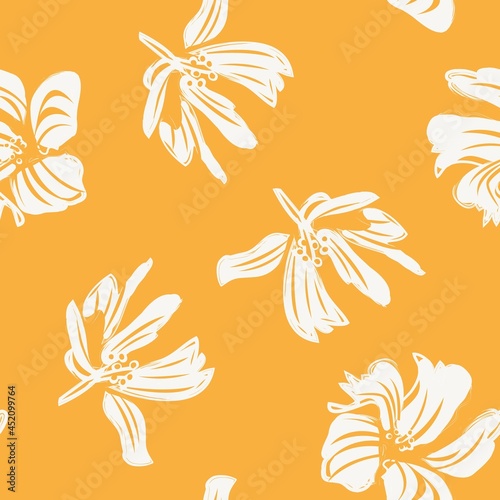 Floral Brush strokes Seamless Pattern Background