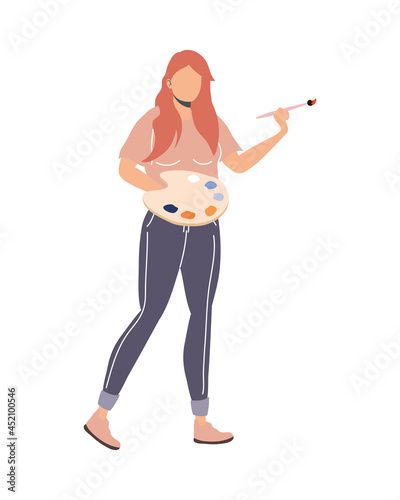 female artist with palette
