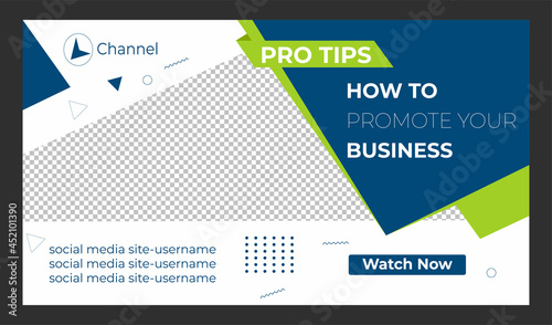 Editable Creative corporate social media web banner and youtube thumbnail template | Youtube live stream video thumbnail for marketing agency | video thumbnail | Youtube thumbnail