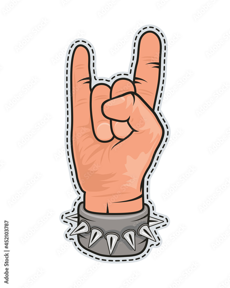 rock and roll hand patch rock and roll hand patch