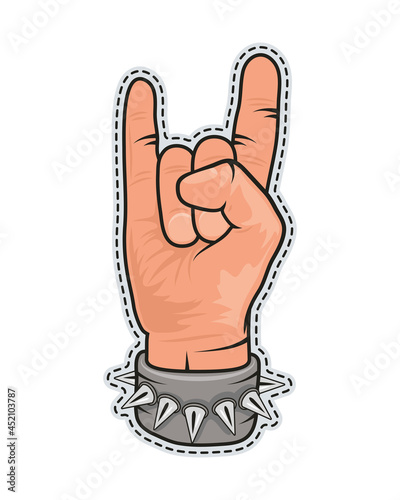 rock and roll hand patch