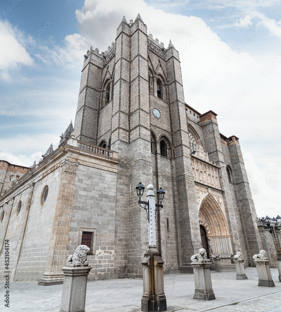 The Cathedral of the Saviour (Catedral de Cristo Salvador), Catholic church in Avila in the south of Old Castile, Spain.
