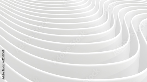 3D white wavy background fo...