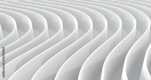 3D white wavy background for business presentation. Abstract gray stripes elegant pattern. Minimalist empty striped blank BG. Halftone monochrome design with modern minimal color illustration. 