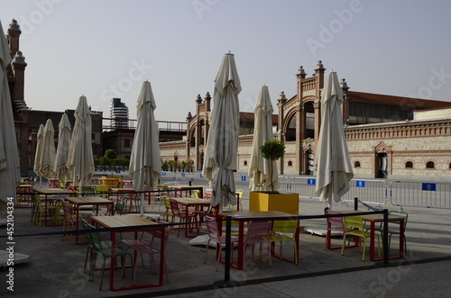 Wallpaper Mural Terrace bar in the main square of the Naves del Matadero cultural centre in Legazpi before opening. Torontodigital.ca