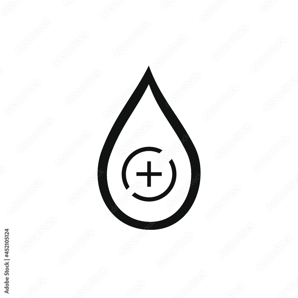 plus sign in the middle of water drops