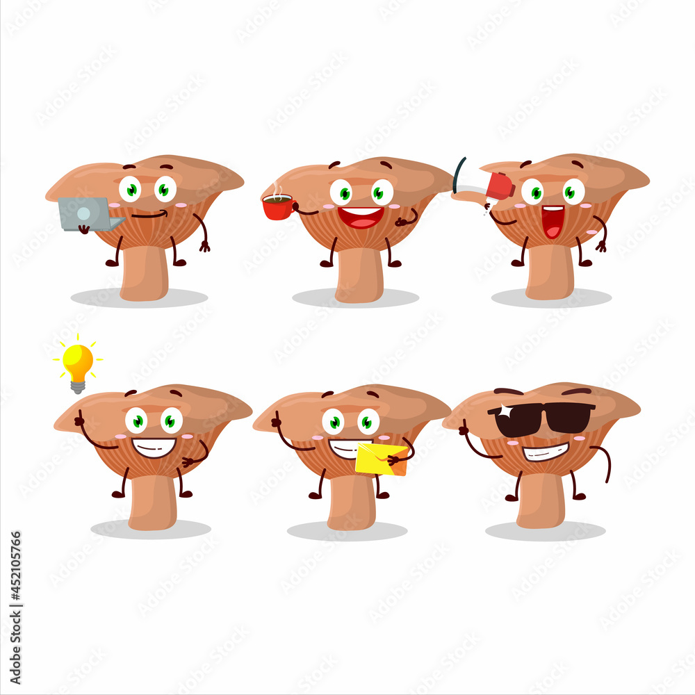 Fototapeta premium Niscalo cartoon character with various types of business emoticons