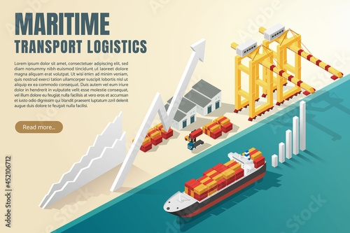 Ocean freight maritime transport logistics.