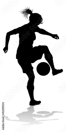 Female Soccer Football Player Woman Silhouette