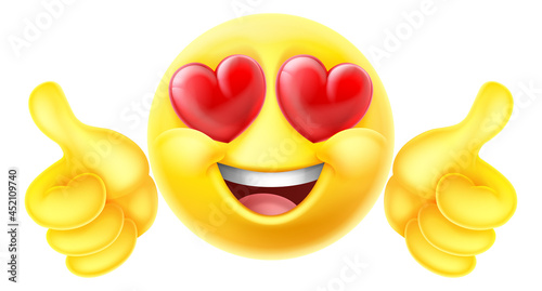 Love Hearts Eyes Emoticon Emoji Cartoon Icon