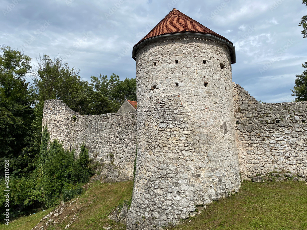 Walls and defensive towers of the Frankopan castle - Ogulin, Croatia (Zidine i obrambene kule frankopanskog kaštela - Ogulin, Hrvatska)