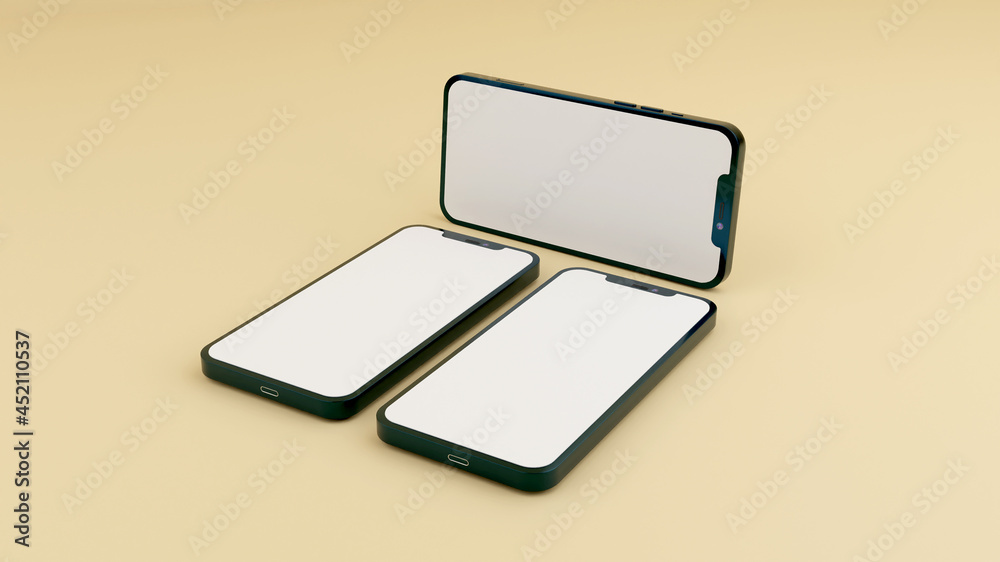 Full screen black smartphone mockup design with mobile app presentation template Full screen black smartphone mockup design with mobile app presentation template