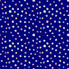 Acrylglasbilder Dunkelblaue Muster Boho Punkte auf Blauem Hintergrund  © Ольга Бошарова