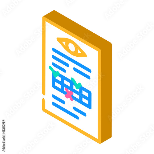 anamnesis ophthalmology isometric icon vector. anamnesis ophthalmology sign. isolated symbol illustration