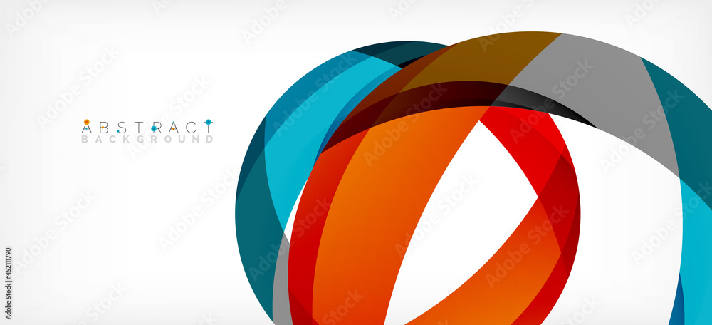 Geometric abstract background. Circle created with overlapping color shapes. Vector Illustration For Wallpaper, Banner, Background, Landing Page Geometric abstract background. Circle created with overlapping color shapes. Vector Illustration For Wallpaper, Banner, Background, Landing Page
