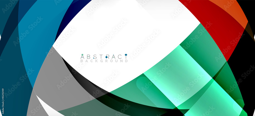 Color circle shapes, minimal geometric background. Trendy dynamic composition. Vector Illustration For Wallpaper, Banner, Background, Landing Page Color circle shapes, minimal geometric background. Trendy dynamic composition. Vector Illustration For Wallpaper, Banner, Background, Landing Page