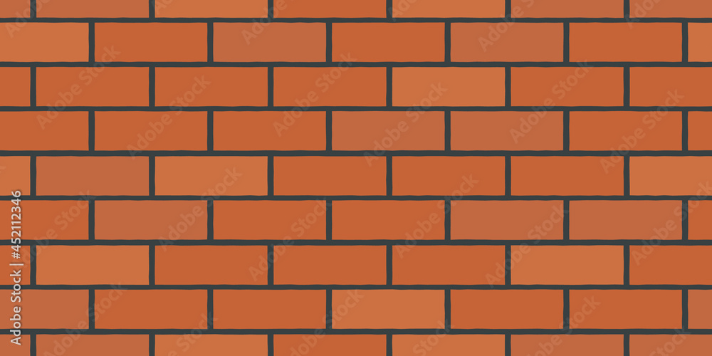 Brick. Brickwork. Seamless pattern of red-brown blocks. Vector illustration of a wall in a flat style. Brick. Brickwork. Seamless pattern of red-brown blocks. Vector illustration of a wall in a flat style.