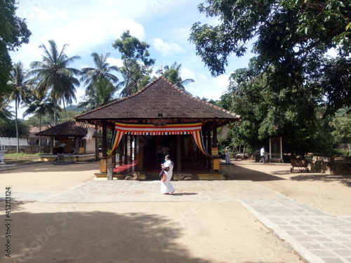 Photograph of the Natha Devalaya premises in front of the Temple of the Tooth in Kandy  Sri Lanka