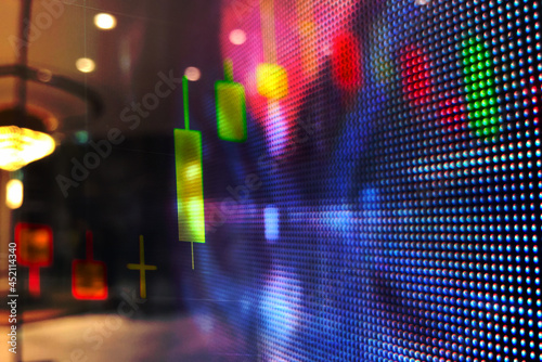 Wallpaper Mural Abstract financial trading graphs and digital number of foreign exchange market trading on monitor. Background of gold and blue digital chart to represent stock market trend.	
 Torontodigital.ca