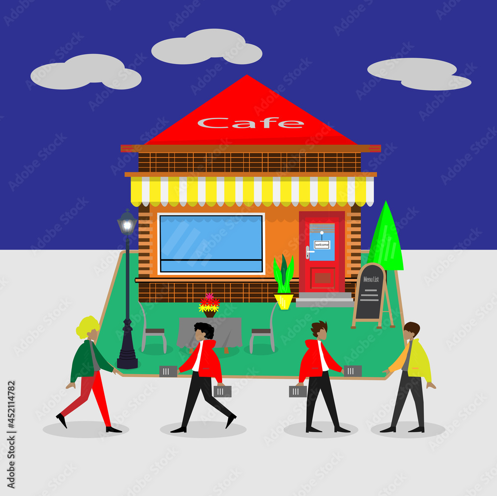 promoting the new cafe illustration design promoting the new cafe illustration design