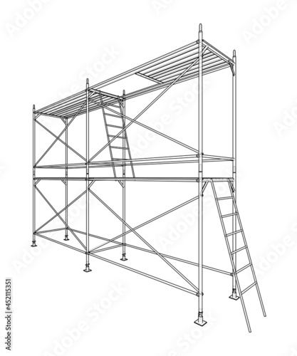Prefabricated scaffolding. Vector