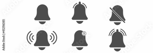 bell notification icon set vector sign symbol