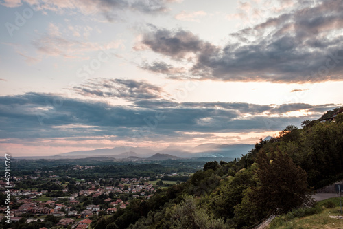 Stormy sunset in the italian countryside