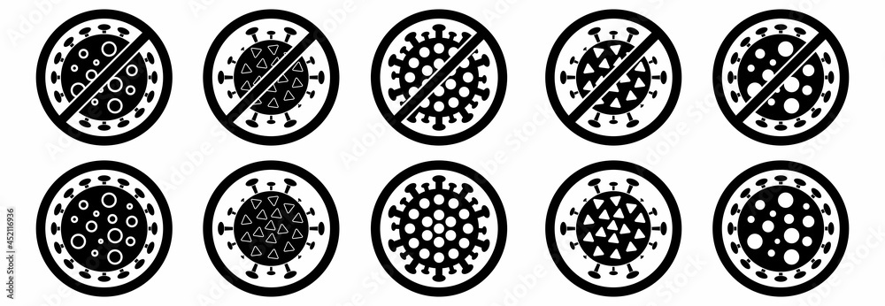 coronavirus icon set, virus icon set vector sign symbol coronavirus icon set, virus icon set vector sign symbol