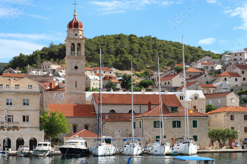 The port of Pucisca town in Brac island, Dalmatia, Croatia