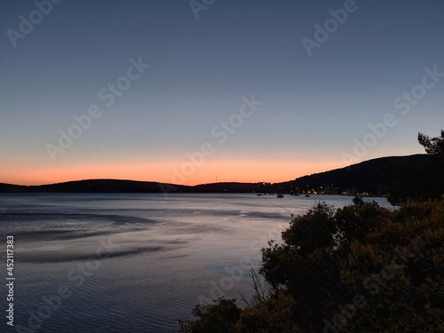 Seaside at sunset. Cres island Croatia. 