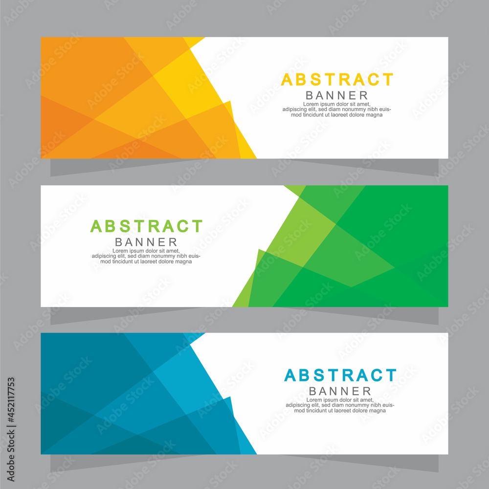 Fototapeta premium Vector abstract design web banner template. Web Design Elements - Header Design. Abstract geometric web banner template on grey background.Modern banner.