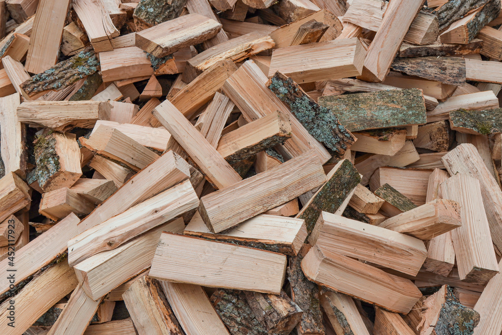 Chopped oak wood firewood Chopped oak wood firewood