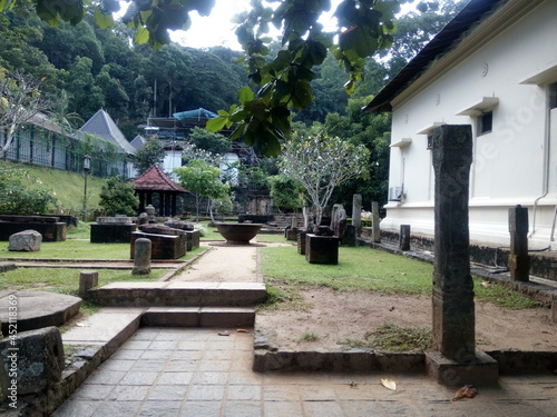 Antiquities kept outside the Museum near the Temple of the Tooth in Kandy, Sri Lanka
