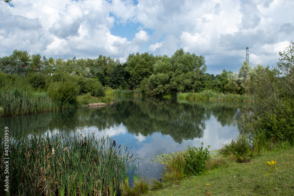 landscape with lake reflections landscape with lake reflections