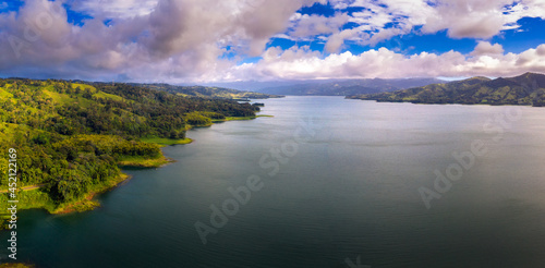 Aerial panorama of Lake Arenal in Costa Rica