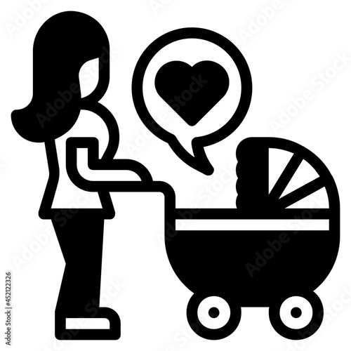 stroller glyph icon