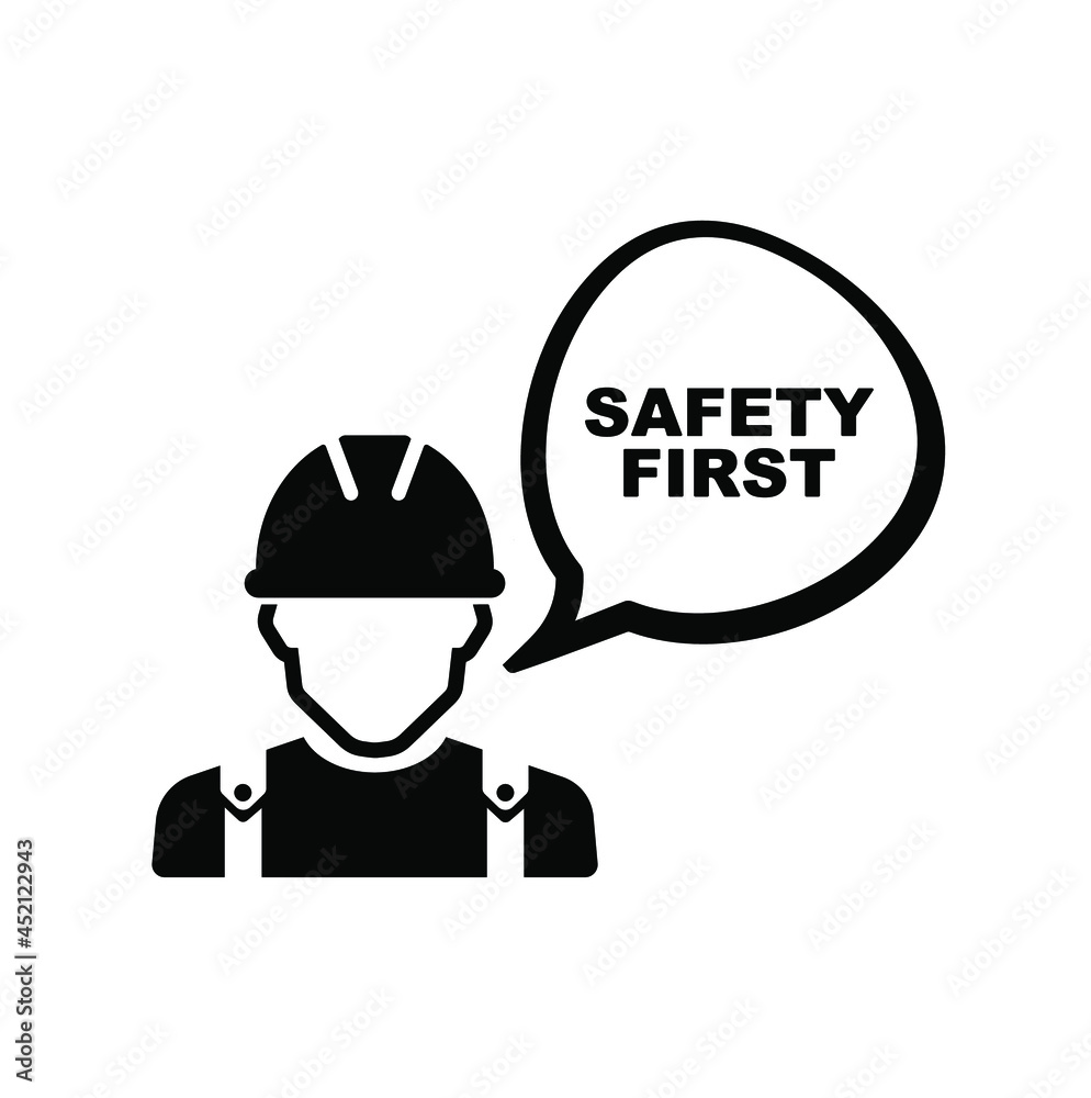 vector illustration of safety first icon	