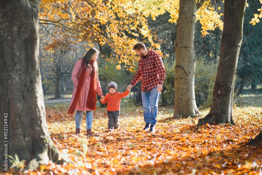 Portrait of family during the autumn Portrait of family during the autumn