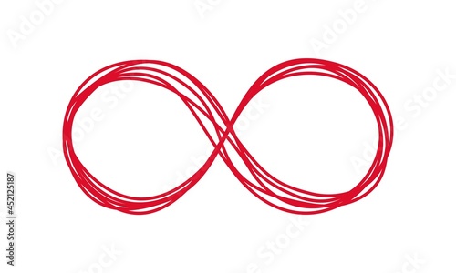 Tangled grungy infinity symbol isolated on white background