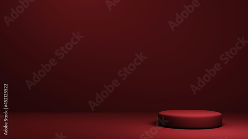 3D rendering of Podium for displaying the skin cream cosmetics decorations. Mockup background for show product.