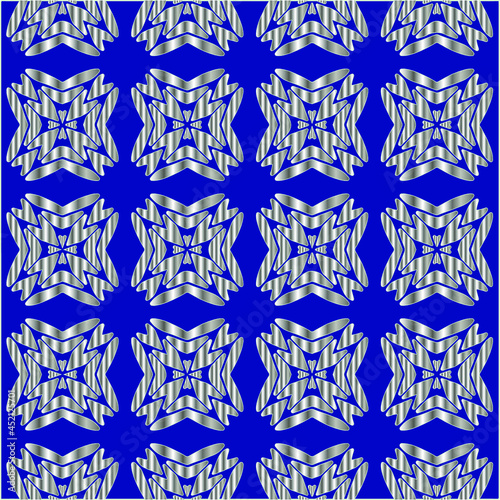 metal pattern on a blue background. 