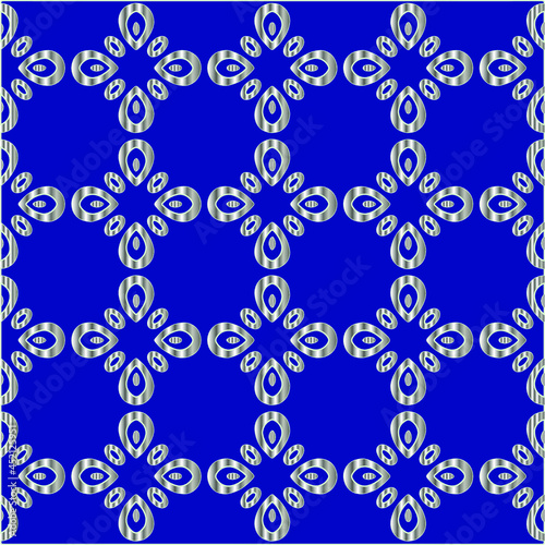  metal pattern on a blue background. 