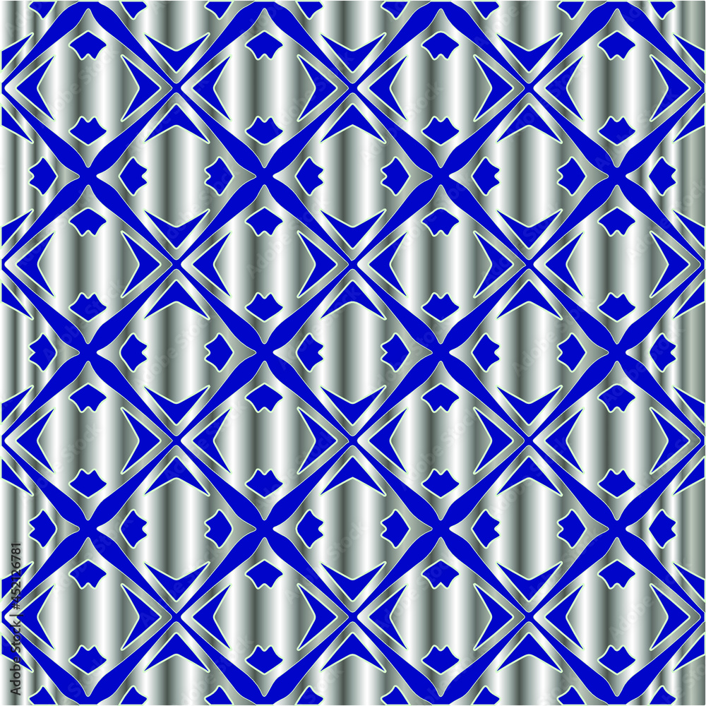 Fototapeta premium metal pattern on a blue background. 