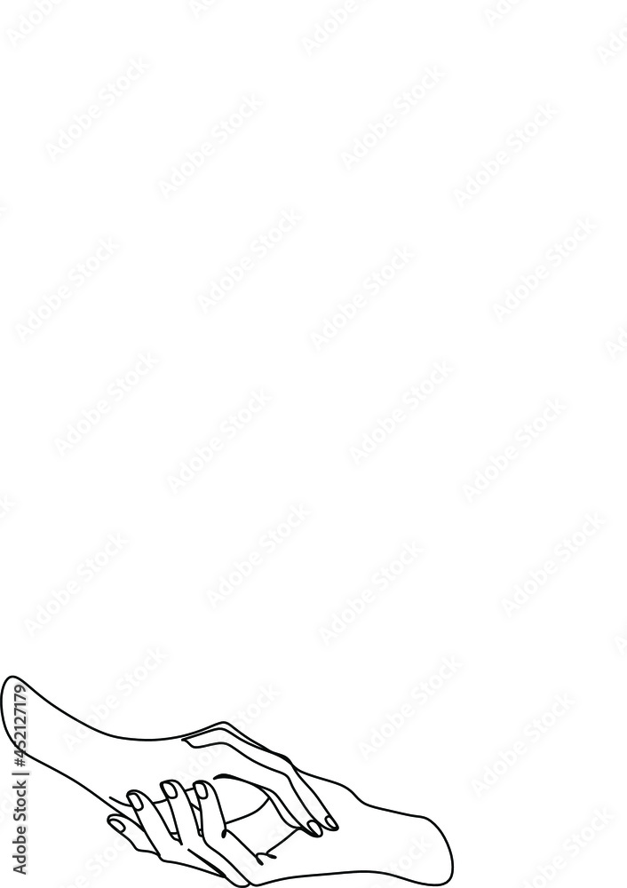 Female hands line art Female hands line art