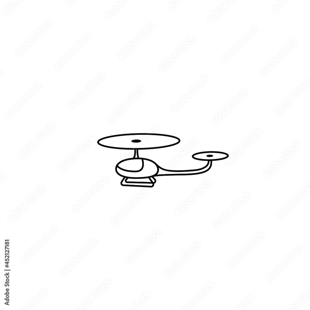 helicopter black line icon on white background helicopter black line icon on white background