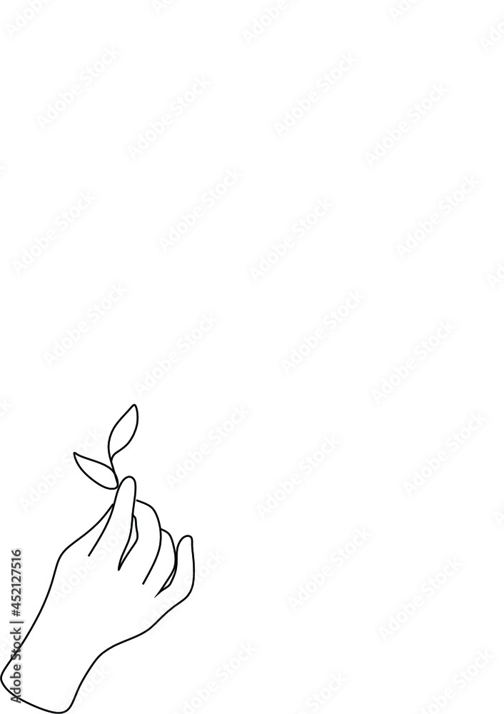 Obraz premium Logo female hand line art