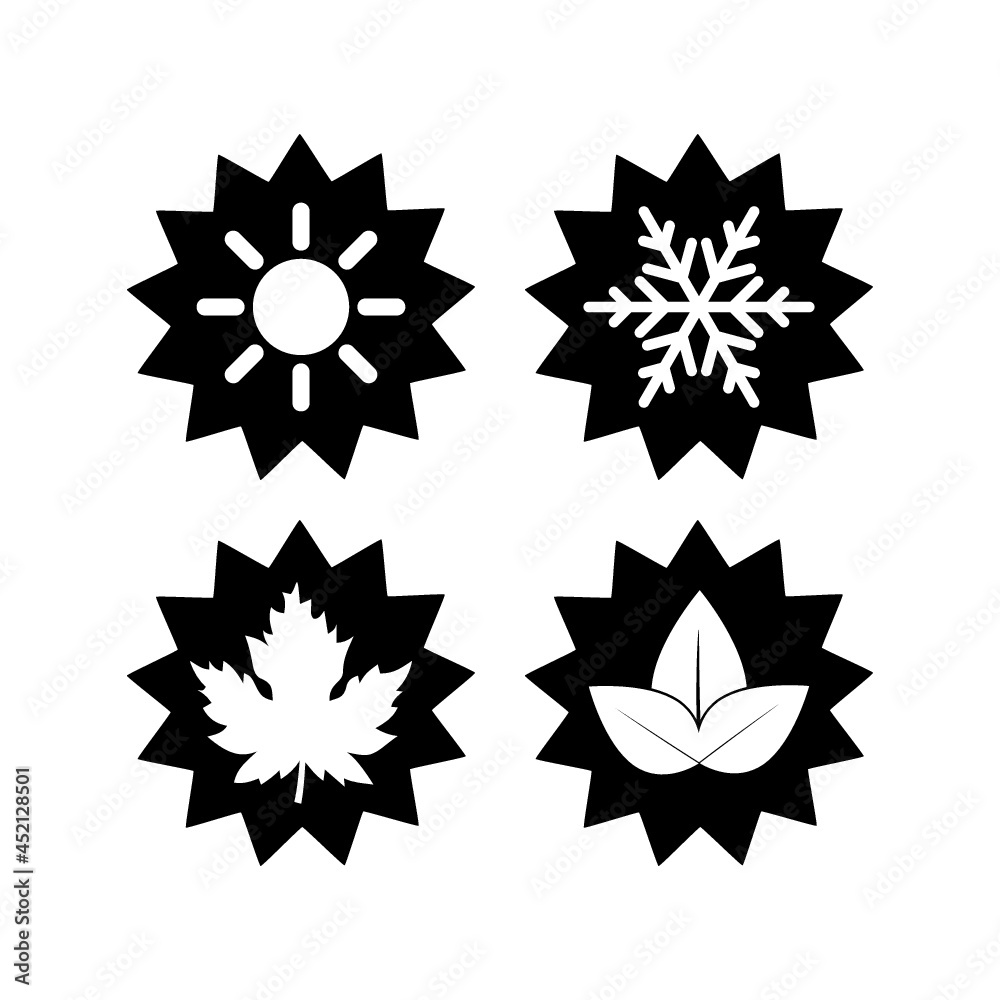 Season icons isolated on white background Season icons isolated on white background