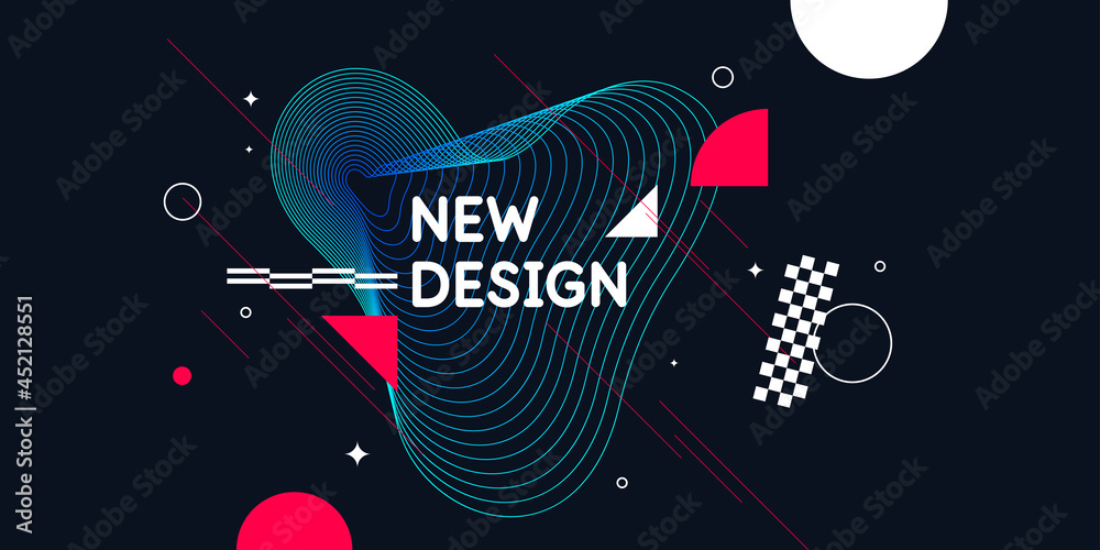 Naklejka premium Trendy abstract background. Composition forms. Modern vector illustration